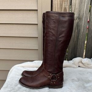 Frye Phillip Harness Tall Leather Riding Boot 76850 Size 7.5 B
